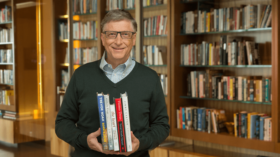 Bill Gates In the library of his house